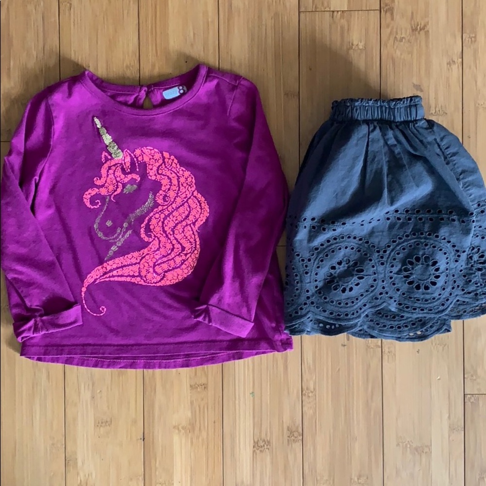 Unicorn top and skirt